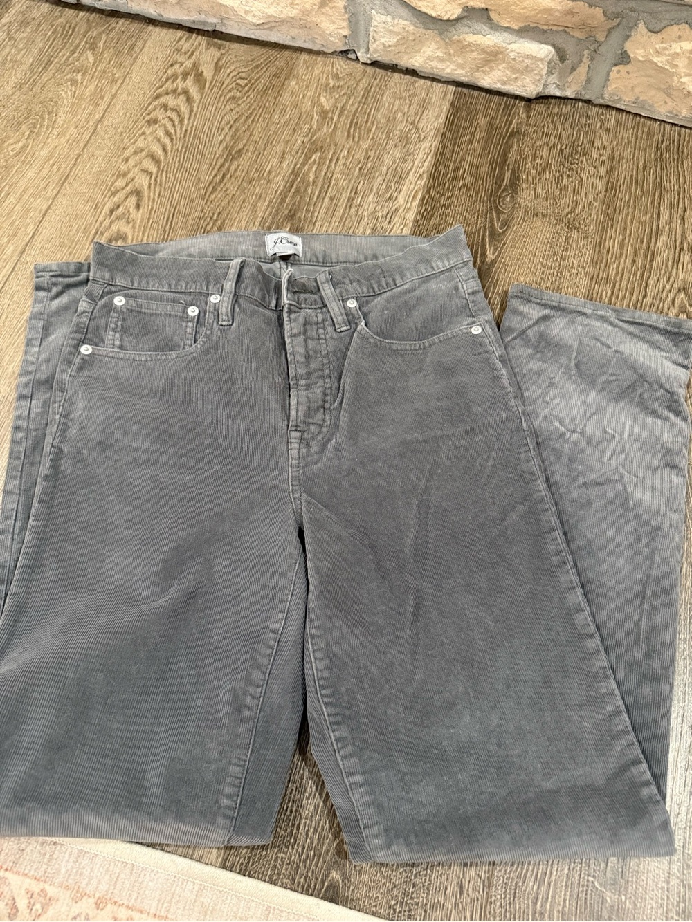 J. Crew Gray Straight-Leg Corduroy Jeans